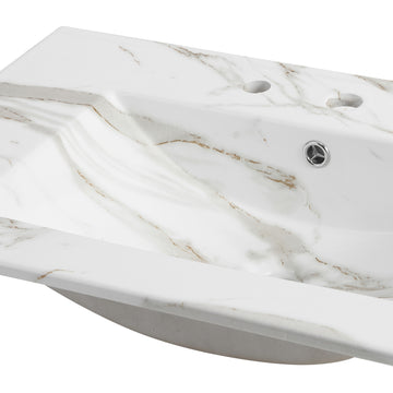 Ancillary 3-Hole 20 in. W x 18.25 in. D Classic Contemporary Rectangular Ceramic Single Sink Basin Vanity Top